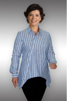 женские блузы Таир-Гранд 62233 голубая-полоска