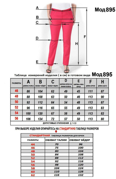 Женские брюки Mirolia 895 гранатовая роза