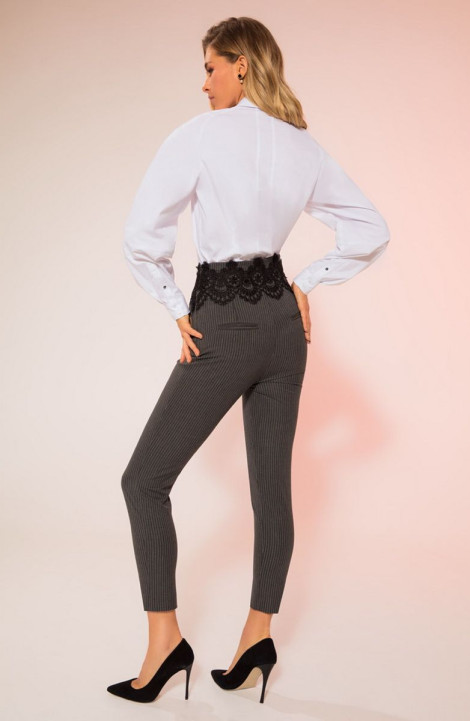 Женские брюки LaVeLa L20105 серый/полоска