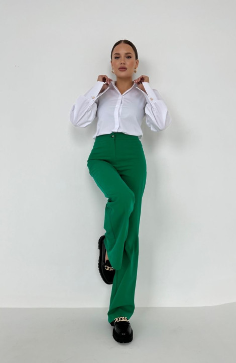 Женские брюки THE.WOMAN 008 зеленый хлопок