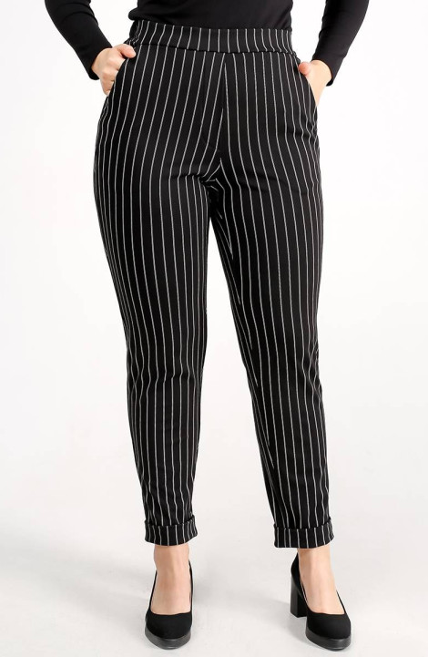 Женские брюки La rouge 8023 черно-белая-полоска