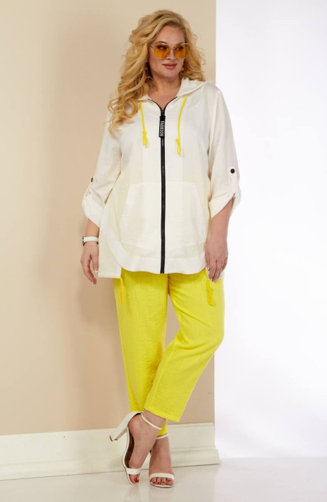 Женский комплект с верхней одеждой Shetti 4031 белый+лимон