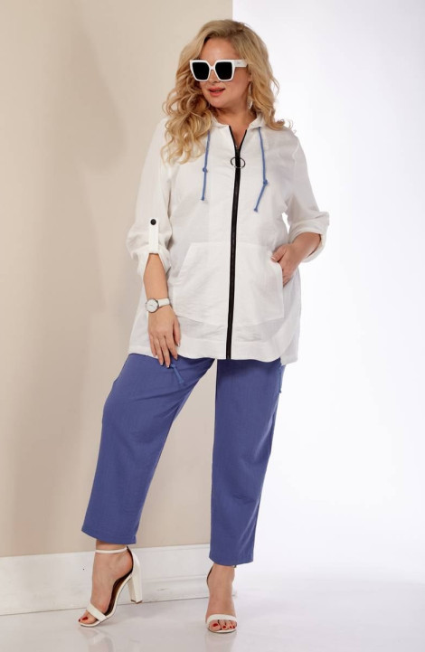 Женский комплект с верхней одеждой Shetti 4031 белый+джинс