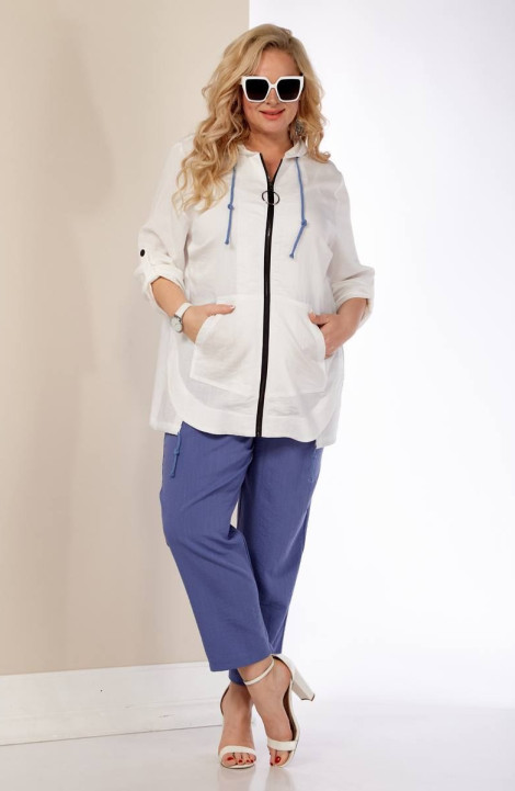 Женский комплект с верхней одеждой Shetti 4031 белый+джинс