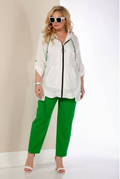 Женский комплект с верхней одеждой Shetti 4031 белый+зеленый