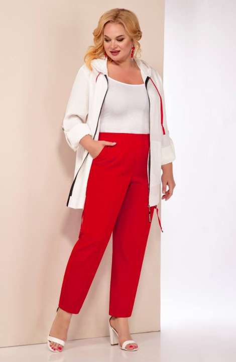Женский комплект с верхней одеждой Shetti 4031 белый+красный
