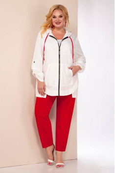 Женский комплект с верхней одеждой Shetti 4031 белый+красный