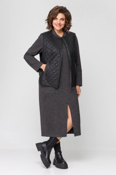 Женский комплект с верхней одеждой Runella 1597 серый+черный