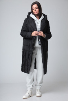 Женский комплект с пальто T&N 7181 черный-серый