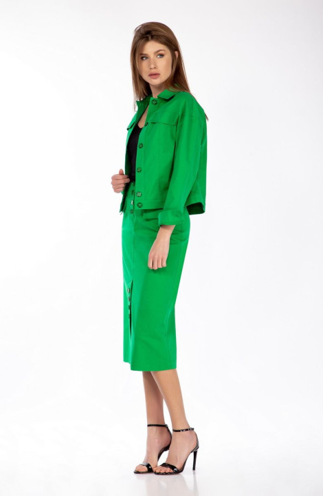 Юбочный костюм DAVA 163 зеленый