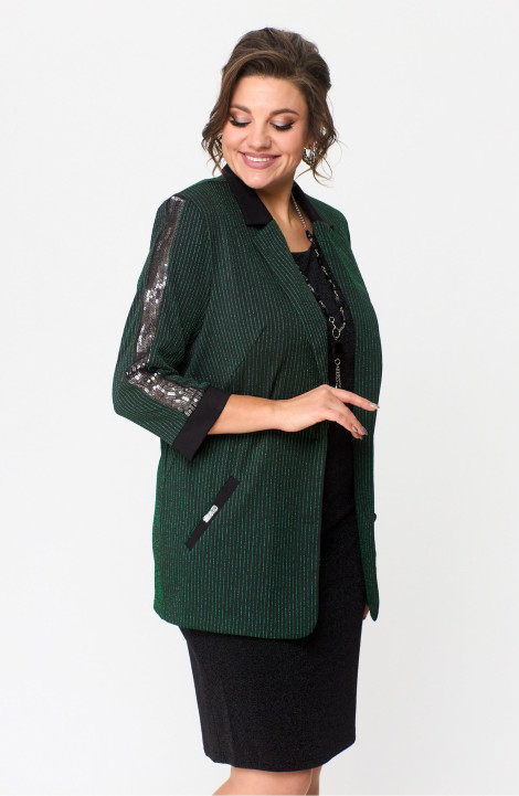 Комплект с платьем Solomeya Lux 964 черно-зеленый