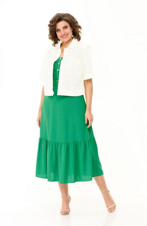Комплект с платьем Милора-стиль 1238 зеленый