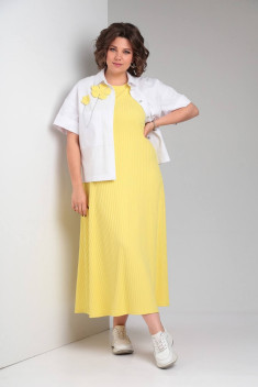 Комплект с платьем INVITE 6058 желтый+белый