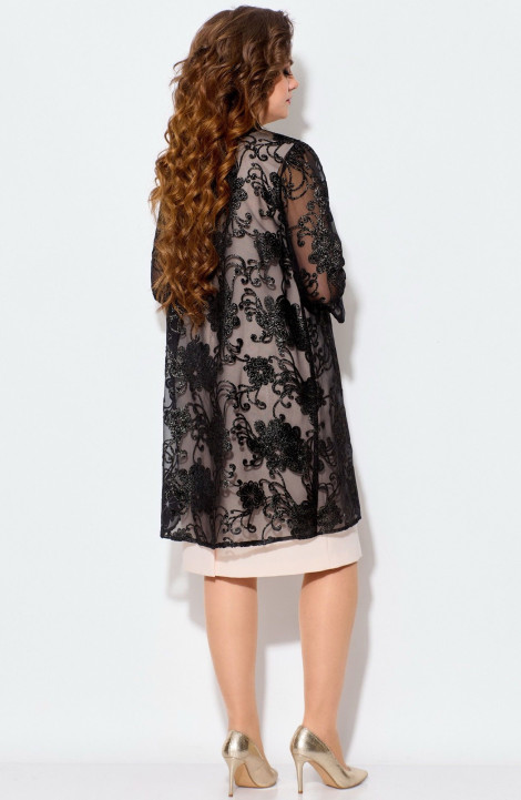 Комплект с платьем Fita 1262 черно-бежевый