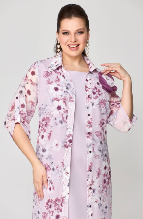 Комплект с платьем Мишель стиль 1188 розово-сиреневый