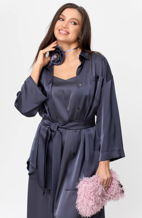 Комплект с платьем Karina deLux M-1195 графит/розовый