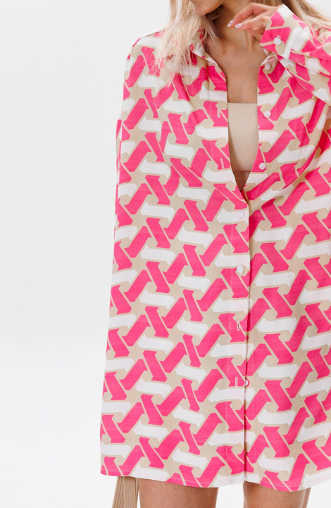 Комплект брючный FAMA F08-03GS розовый с белым и геометрическими фигурами
