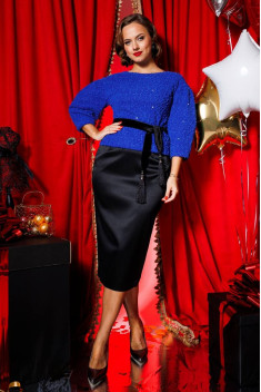 Комплект юбочный Мода Юрс 2382 черный _синий_пайетки