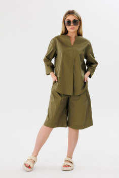 Комплект с блузкой Amberа Style 2078 хаки