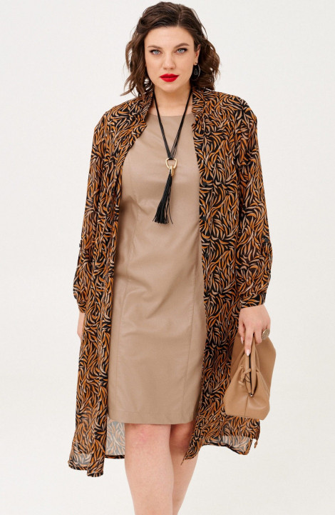 Комплект с платьем Almirastyle 342 коричневый