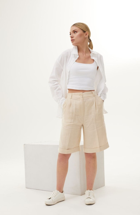 Женский комплект с шортами DAVA 165 бежевый-белый