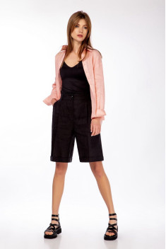 Женский комплект с шортами DAVA 165 розовый-черный