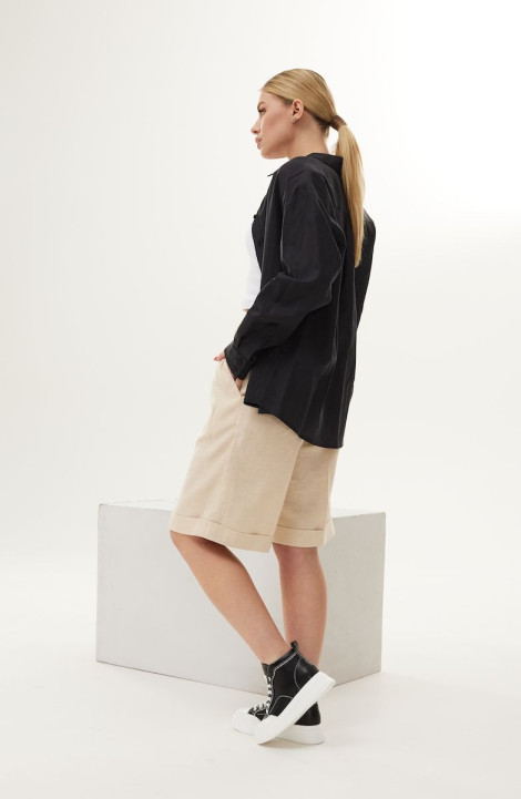 Женский комплект с шортами DAVA 165 черный-бежевый