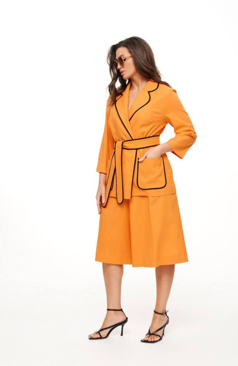 Женский комплект с шортами Beautiful&Free 6023 ярко-оранжевый