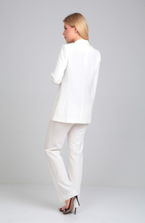 Брючный костюм T&N 7490 белый_молочный+черный