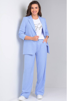 Брючный костюм LeNata 32223 на-голубом-полоска
