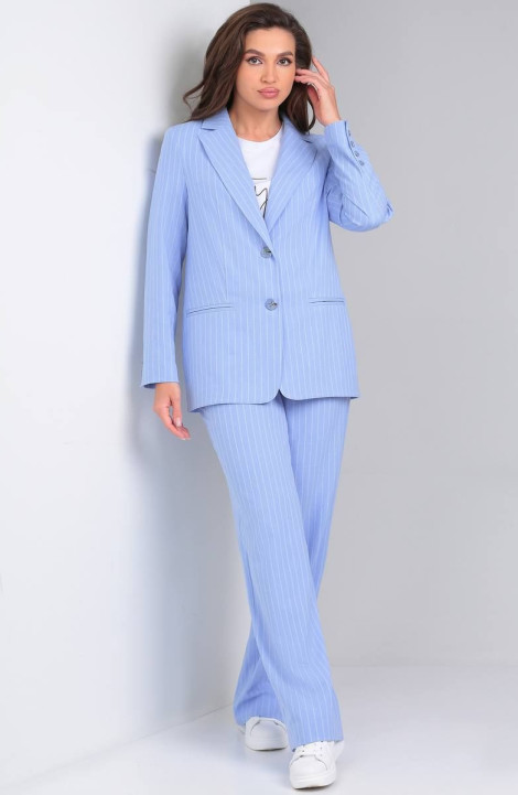 Брючный костюм LeNata 32223 на-голубом-полоска