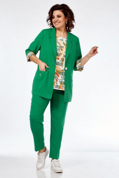 Брючный костюм Милора-стиль 1091 зеленый