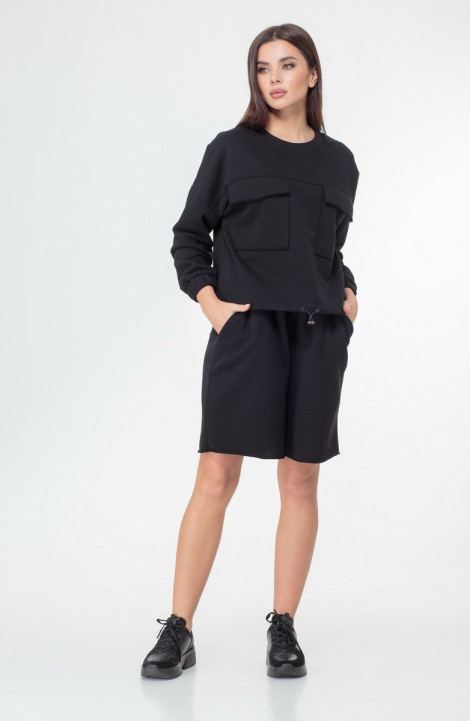 Женский комплект с шортами Anelli 1012 черный