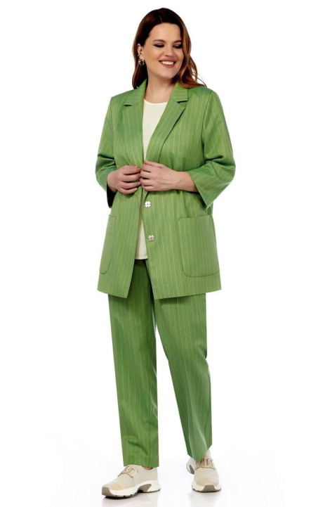 Брючный костюм Olegran 4022 зеленый