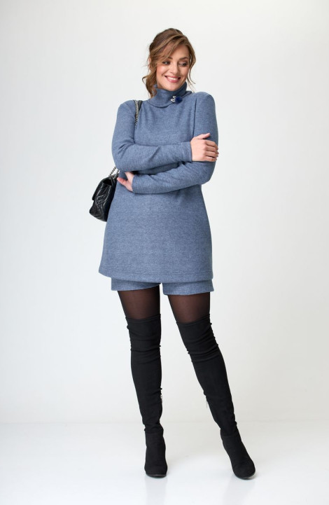 Женский комплект с шортами T&N 7317 синий_меланж