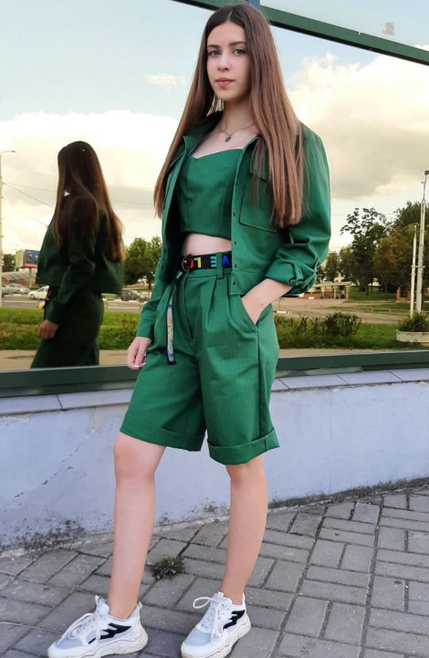 Женский комплект с шортами Lady Smile 02К зеленый