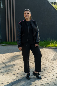 Женская куртка Andina 1010-1 черный_фуксия_тигр