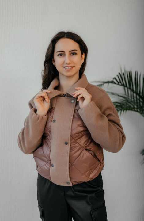 Женская куртка Стильная леди М-669 шоколад
