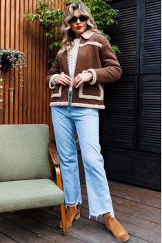 Женская куртка Мода Юрс 2506 коричневый