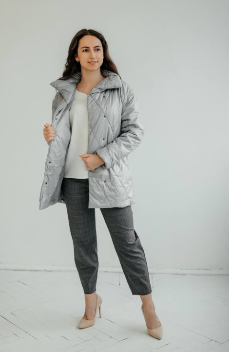 Женская куртка Стильная леди М-663 серый