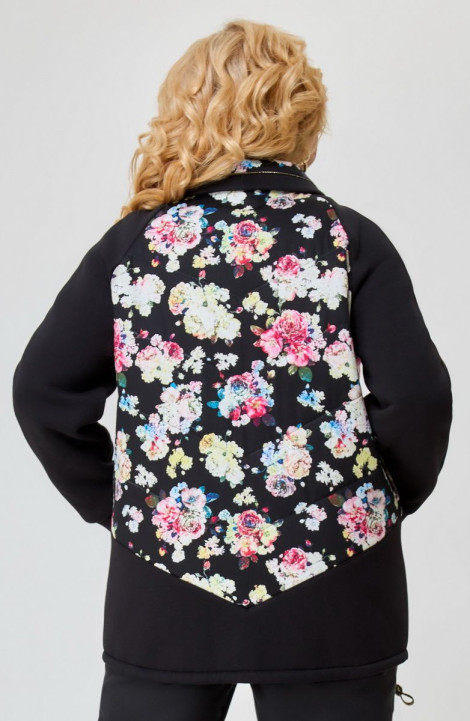 Женская куртка Svetlana-Style 1651 черный+цветы