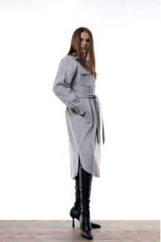 Женское пальто Individual design 20209 светло-серый_в_елочку