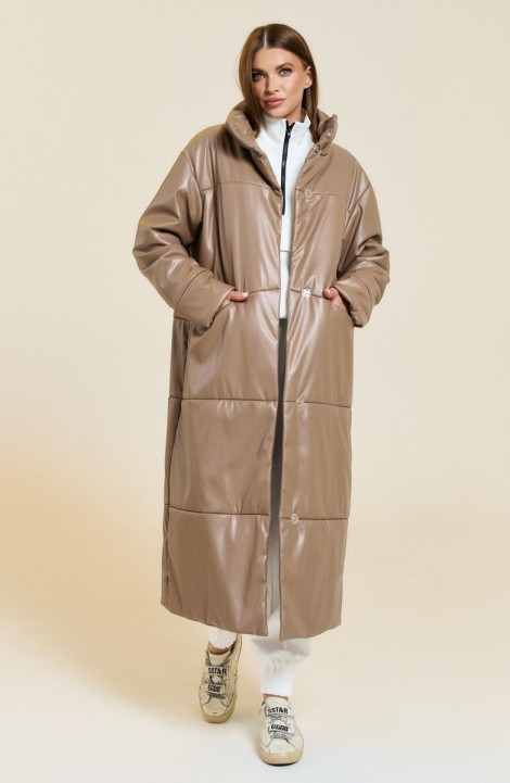 Женское пальто DiLiaFashion 0637-1 бежевый