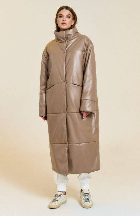Женское пальто DiLiaFashion 0637-1 бежевый
