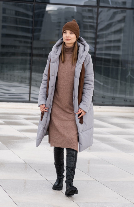 Женское пальто FEVRALI М01-2023 серый