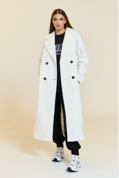 Женское пальто DiLiaFashion 0638-1 кремовый
