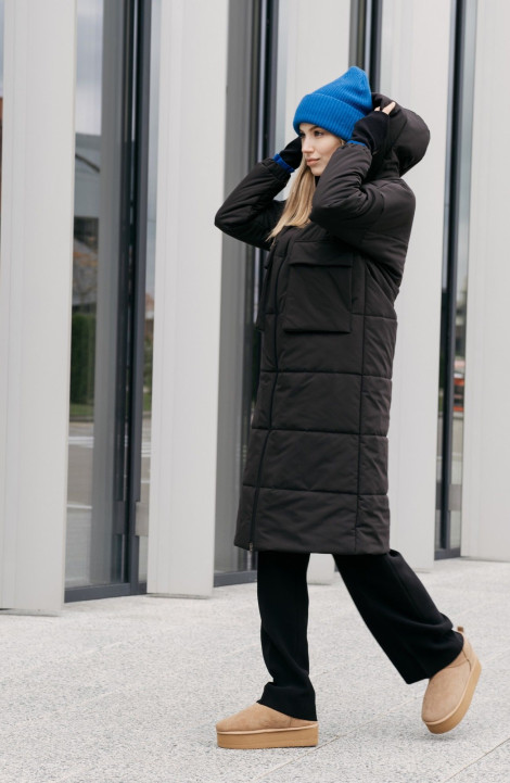 Женское пальто FEVRALI М02-2023 чёрный