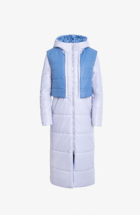 Женское пальто Elema 5-11107-1-170 светло-серый/серо-голубой