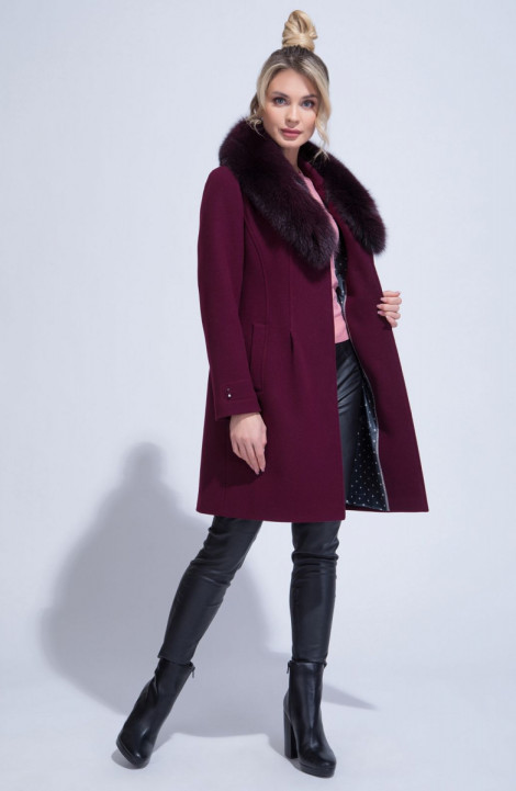 Женское пальто ElectraStyle НЕШ3у-8137-128 бургундия