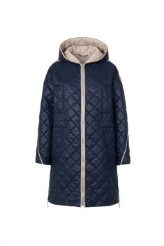 Женское пальто Elema 5-12496-1-170 тёмно-синий/бежевый